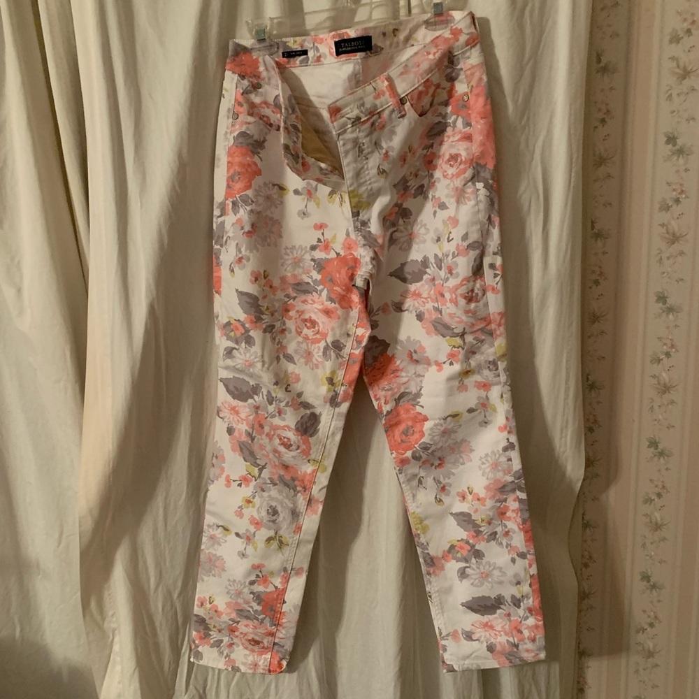 Talbots floral slim ankle jeans